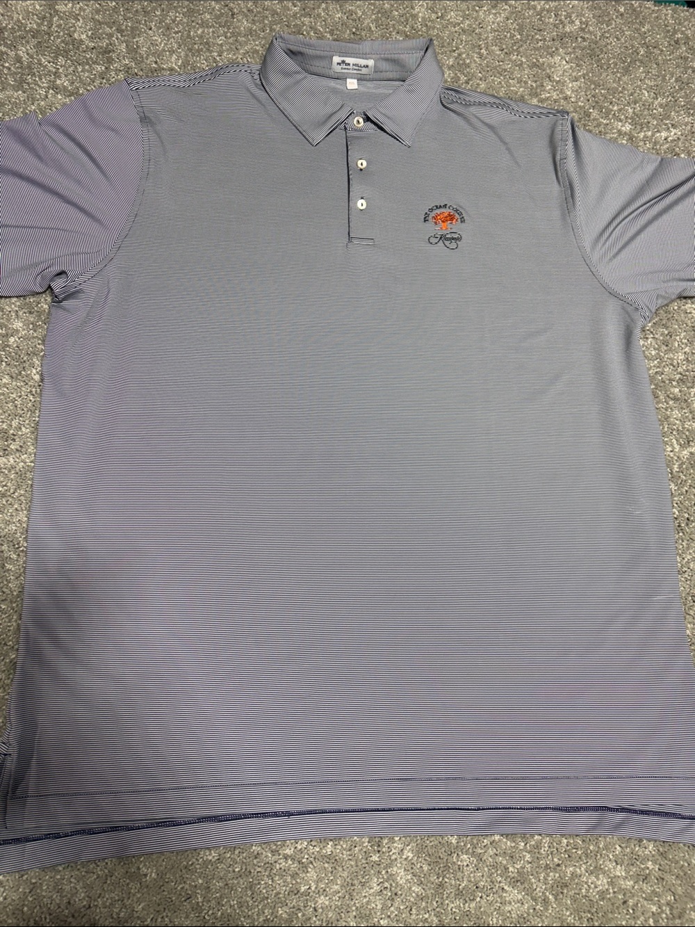Peter Millar Men's Navy White Performance Polo Shirt Kiawah Ocean XXL